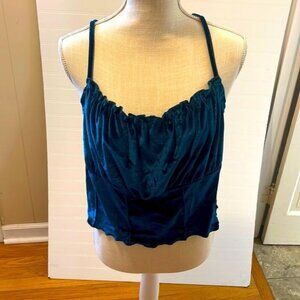 Shein Velour/Velvet Blue CropTop Size 3X